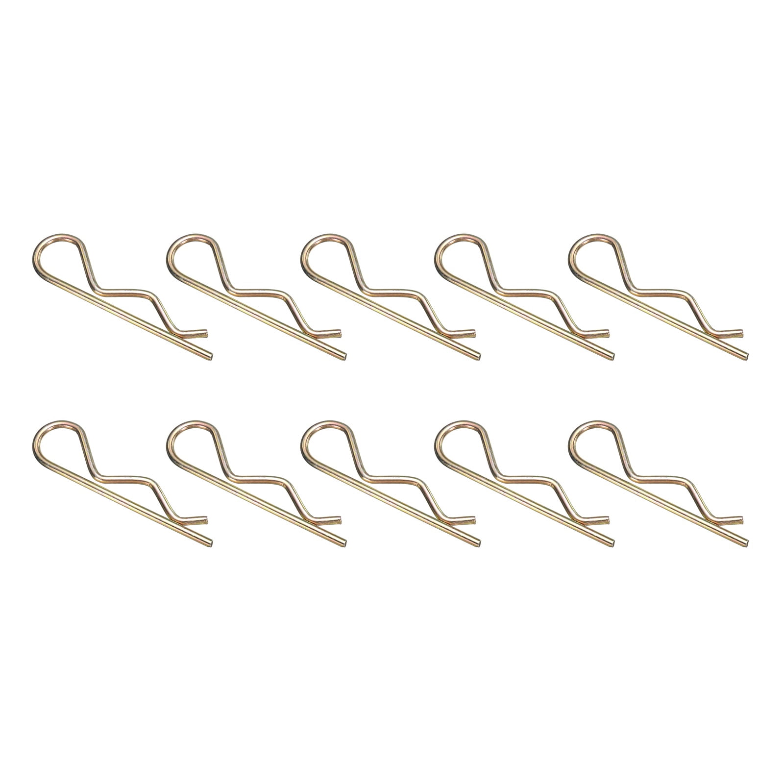 10Pack Hitch Pin Clip, 6x147mm Zinc-Plated Spring Steel Retaining R Clip, Gold