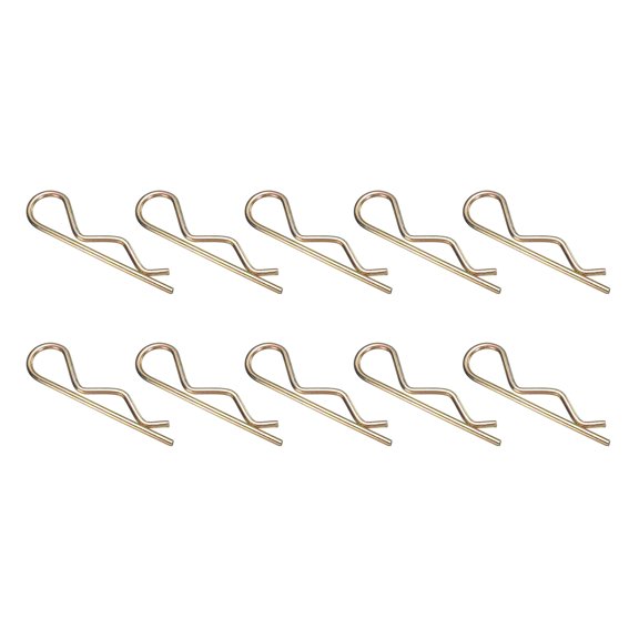 10Pack Hitch Pin Clip, 6x147mm Zinc-Plated Spring Steel Retaining R Clip, Gold
