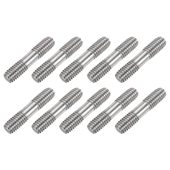 10Pack M6x25mm 304 Stainless Steel Double End Threaded Stud Screw Bolt for House Maintenance