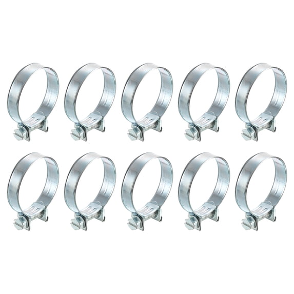10Pack Mini Fuel Line Pipe Hose Clamp Clip, Adjustable 32-34mm, Zinc Plated