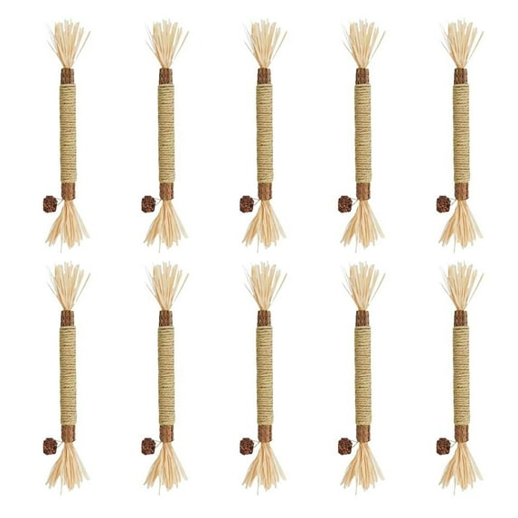 10Pack Natural Silvervine Dental Sticks,Silvervine Sticks for Cats,Interactive Kitten Chew Playthings,Cat Chew Stick for Teeth Cleaning,Scratch & Bite Resistant, for Indoor Fresh Breath