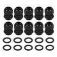 thumbnail image 1 of 10Pack PG19 Nylon Cable Glands, Waterproof Wire Grommet with Washers, Black, 1 of 6