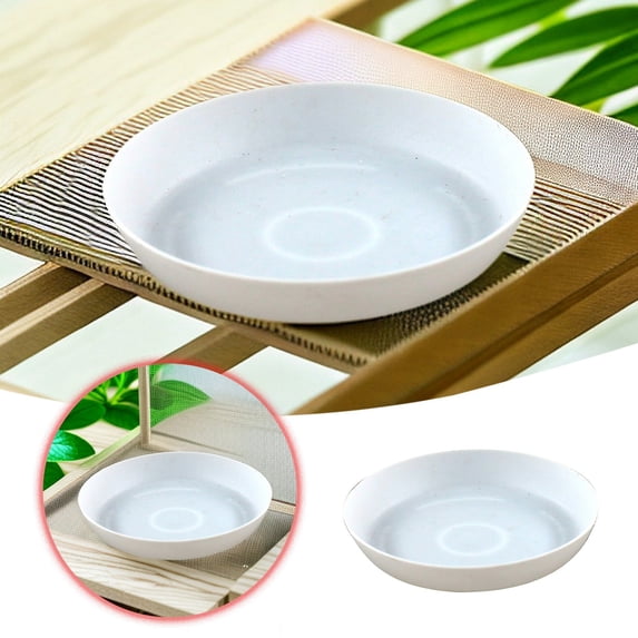 10Pack Saucer Tray, Saucers, Heavy Duty Saucers for Indoors, Bird Bath Bowls, Flower Water Trays for pots Planter (9.5CM, White)