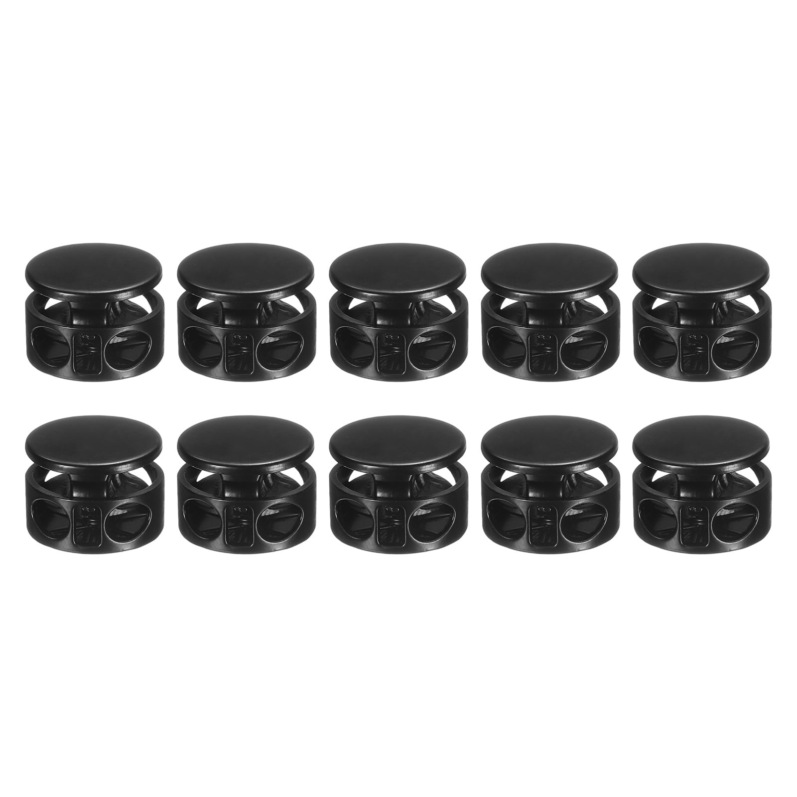 10Pack Round Cord Locks, 4mm Metal Double Hole Spring Toggle Stopper ...