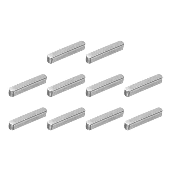 10Pack Round Ended Feather Key, 3x3x18mm Carbon Steel Parallel Drive Shaft Keys