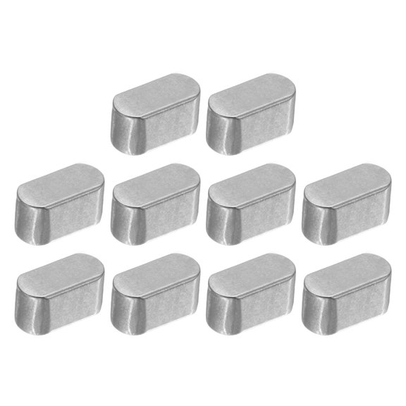 10Pack Round Ended Feather Key, 6x6x12mm Carbon Steel Parallel Drive Shaft Keys