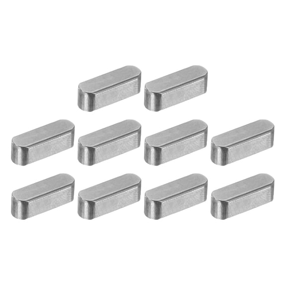 10Pack Round Ended Feather Key, 6x6x18mm Carbon Steel Parallel Drive Shaft Keys
