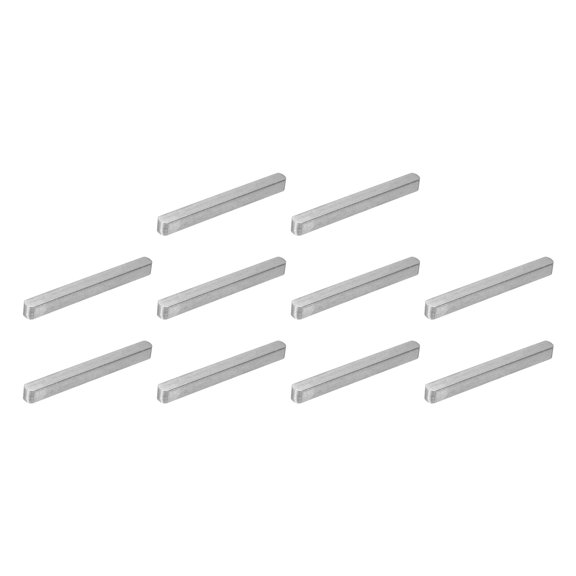 10Pack Round Ended Feather Key, 6x6x60mm Carbon Steel Parallel Drive Shaft Keys
