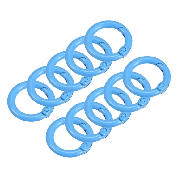 10Pack Round Spring O Rings, 1 Inch(24mm) Trigger Buckle Snap for Bags, Keyrings, Blue