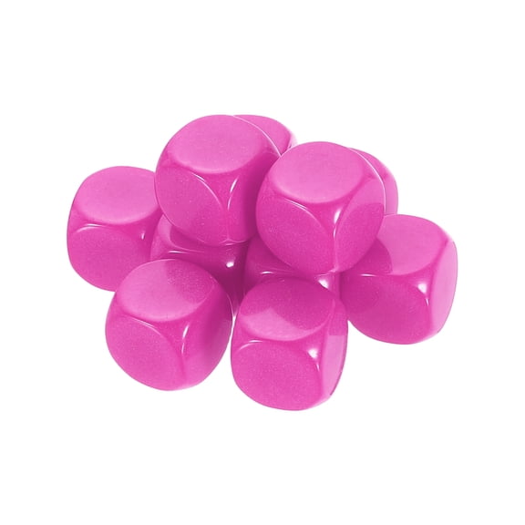 10Pack Rounded Blank Six Sided Dice 16mm/0.6inch Acrylic Dice, Pink