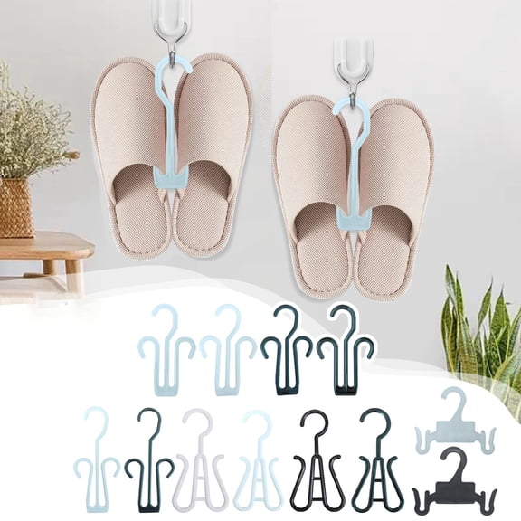 10Pack Shoe Hangers for Closet Organization Space Saving Drying Racks for Sandals Sneakers Black Regular
