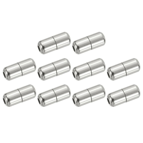 10Pack Shoe Laces Buckle Lock Alloy No Tie Shoelace Turnbuckle, Silver