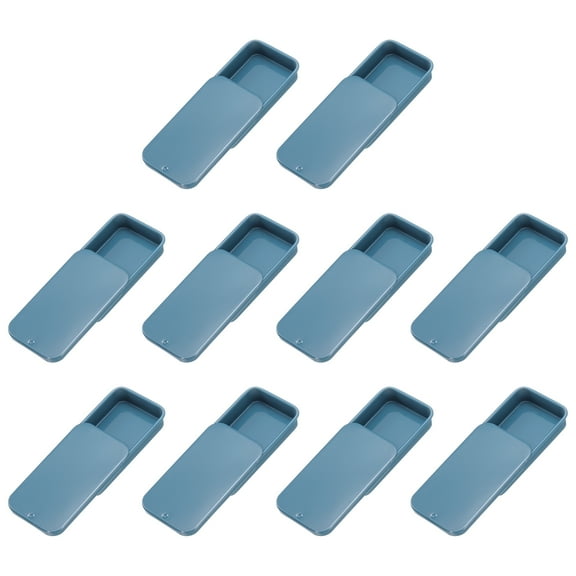 10Pack Slide Top Tin Containers, 2"x1"x0.4" Mini Metal Empty Tins Box with Sliding Lids, Dark Blue