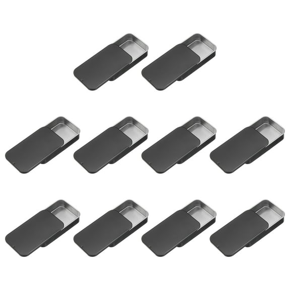 10Pack Slide Top Tin Containers, 3"x2"x0.6" Mini Metal Empty Tins Box with Sliding Lids, Black