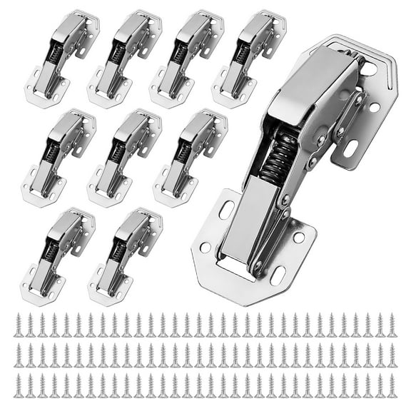 10Pack Soft Close Cabinet Hinges, Cabinet Hinges Concealed, 4 Inches Kitchen Cabinet Hinges, Frameless Cabinet Hinges without Trepanning, Kitchen Cabinet Accessories