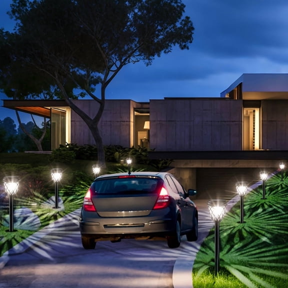 10Pack Solar LED Garden Stake Lights - IP44, Cross Grid Creative Design, Durable Polypropylene Material, Easy to Install, Suitable for Garden, Yard, Patio, Outdoor And Landscape Lighting