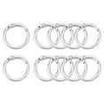 thumbnail image 1 of 10Pack Spring O Rings, 3/4"(19mm) ID Zinc Alloy Trigger Round Snap Buckle, DIY Accessories Spring Buckle (Silver), 1 of 7