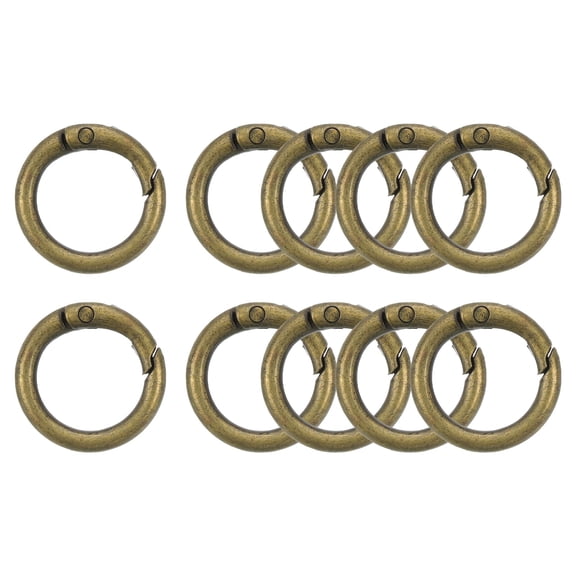 10Pack Spring O Rings, 5/8"(16mm) ID Zinc Alloy Trigger Round Snap Buckle, DIY Accessories Spring Buckle (Brown)