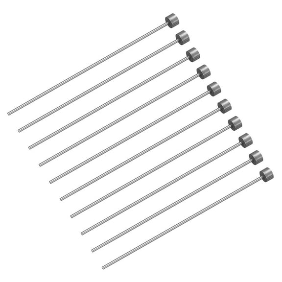 10Pack Straight Ejector Pins, 1mm (3/64") Dia. 65Mn Steel Round Tip Punch 100mm (4") Long