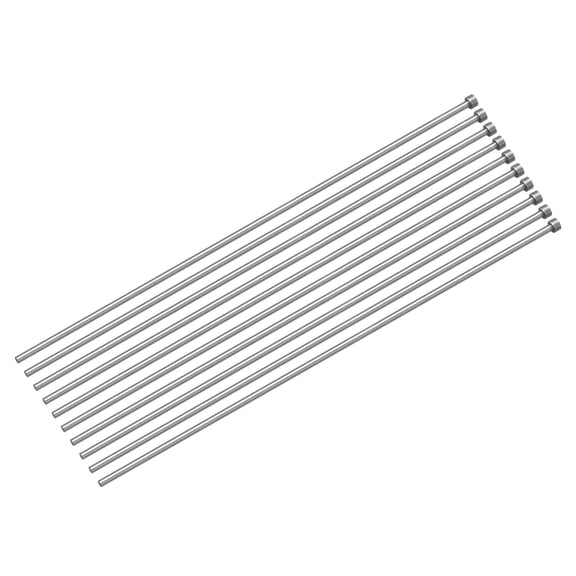 10Pack Straight Ejector Pins, 4.5mm (11/64") Dia. 65Mn Steel Round Tip Punch 300mm (12") Long
