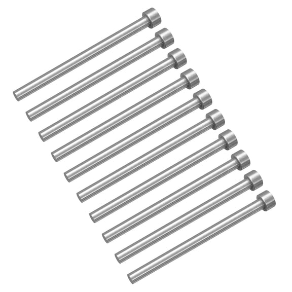 10Pack Straight Ejector Pins, 6mm (0.24") Dia. SKD61 Round Tip Punch 100mm (4") Long