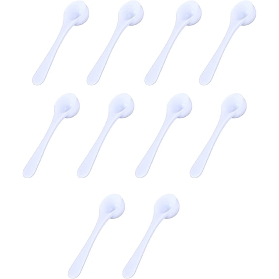 10Pack Teaspoon Measuring Spoons - Bulk Plastic Scoops for Coffee, Spice Jars - Accurate Measure for Cooking and Baking - 5 ml Capacity