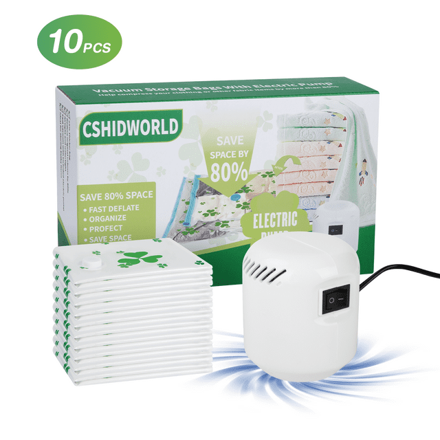 10Pack Vacuum Storage Bags, 40*60cm Vacuum Sealed Space Saver Seal Bags