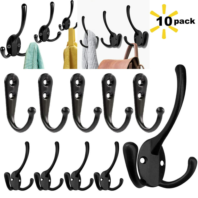 Stainless Steel Double Wall Hooks, Heavy Duty Wall Mounted Hook for Hanging  Coat, Robe, Hanger for