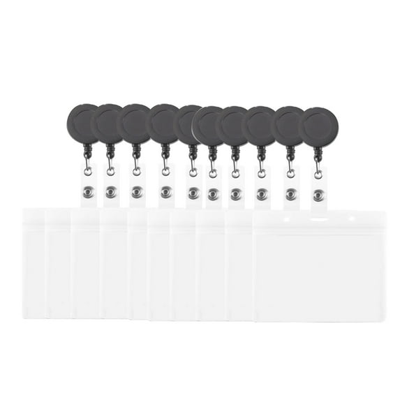 10Pack Waterproof Vaccine Card Holders with Clips ,4x3" CDC Vaccination Card Protectors for Immunization Record Business Card Name Tag ID Badge Holders, Horizontal