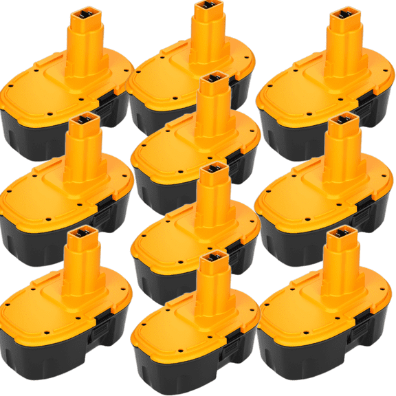 10Packs 4500mAh Ni-Mh DC9096 Battery Replacement for Dewalt 18V Battery DC9098 DC9099 DW9095 DW9096 DW9098 DW9099 DE9039 DE9095 DE9096 DE9098 DE9503(Yellow)