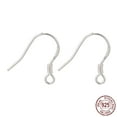 thumbnail image 1 of 10Pair 925 Sterling Silver Earring Hooks Silver 14mm Hole: 2mm 22 Gauge(0.6mm) DIY, 1 of 5