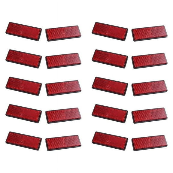 10Pair Rectangle Red Reflectors Universal for Motorcycles ATV Bikes Dirt Bikes