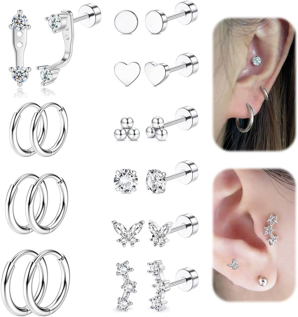 Cartilage Piercing Ear Piercing For Sensitive Ears 10Pairs 14K