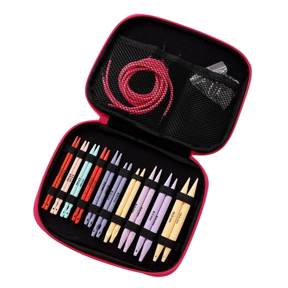 10Pairs Colorful Circular Knitting Needle Set with Case, 3.75mm-10mm Interchangeable Circular Knitting Needle Set