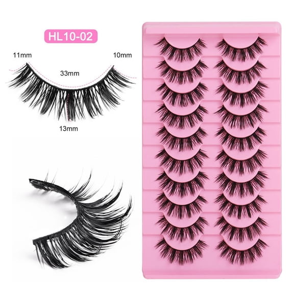 10Pairs Delicate False Eyelashes,Fluffy Lightweight Eyelashes,Cat Eye Eyelashes-