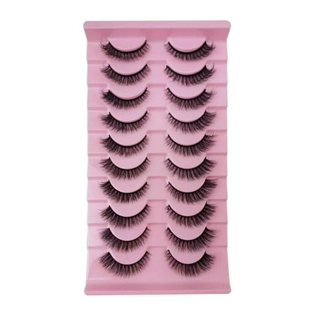 10Pairs Fluffy False Eyelashes Wispy Lashes 3D Volume Strip Lashes