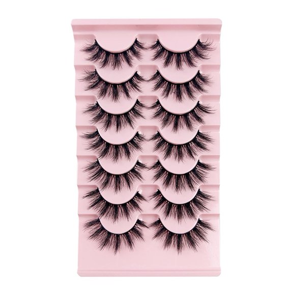 10Pairs Fluffy False Eyelashes Wispy Lashes 3D Volume Strip Lashes