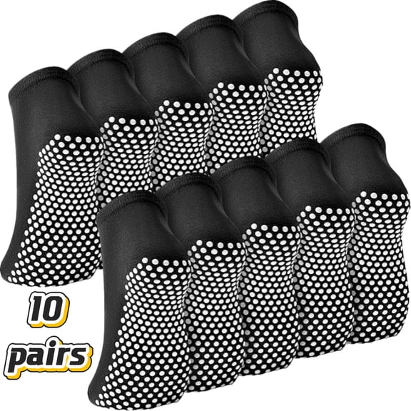 10Pairs Grip Socks for Women& Men- Non Slip Pilates Yoga Socks with Grippers Hospital Slipper Socks for Barre Elderly
