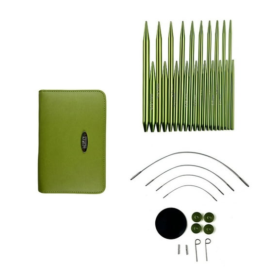 10Pairs Interchangeable Circular Knitting Needle Set with Zippered Case 2.2mm-5.0mm Aluminum Circular Knitting Needle