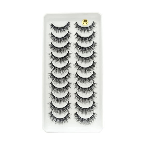 10Pairs Long Cross False Eyelashes Fake Thi Bla Eye Lashes Dense Nice Lot G6 M3G1