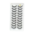 thumbnail image 1 of 10Pairs Long Cross False Eyelashes Fake Thick Black Eye Lashes Dense. D1C3, 1 of 1