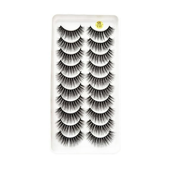 10Pairs Long Cross False Eyelashes Fake Thick Black Eye Lashes Dense. E7R9