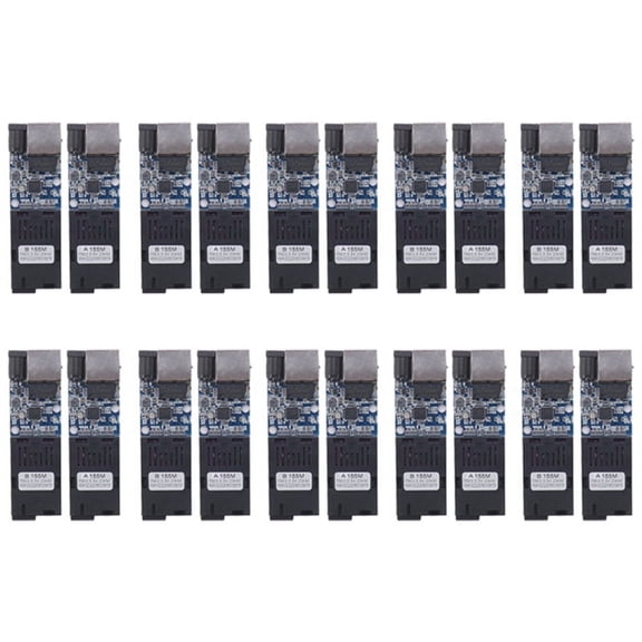 10Pairs Mini Fiber Optical Media Converter 10/100Mbps Single Mode Single 20Km Fiber SC Port Fiber Switch