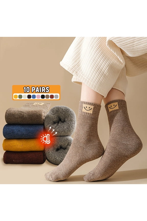 10Pairs Socks for Women,Women's Winter Boots Socks Thick Warm Cozy Crew Socks, Christmas Gifts