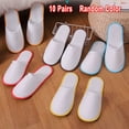 thumbnail image 1 of 10Pairs Spa Hotel Guest Soft Slippers Closed Toe Disposable Travel Slipper, 1 of 11
