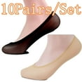 thumbnail image 1 of 10Pairs Womens No Show Thin Socks Low Cut Liner Cotton Non Slip hidden Invisible Socks for Flats Sneaker, 1 of 5
