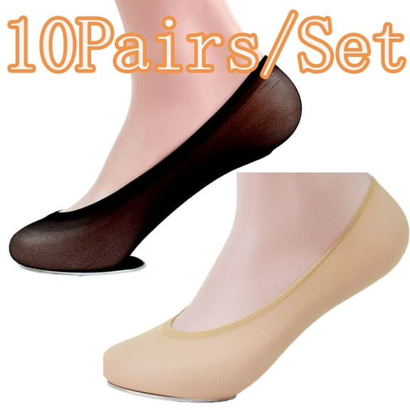10Pairs Womens No Show Thin Socks Low Cut Liner Cotton Non Slip hidden Invisible Socks for Flats Sneaker