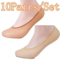 thumbnail image 1 of 10Pairs Womens No Show Thin Socks Low Cut Liner Cotton Non Slip hidden Invisible Socks for Flats Sneaker, 1 of 5