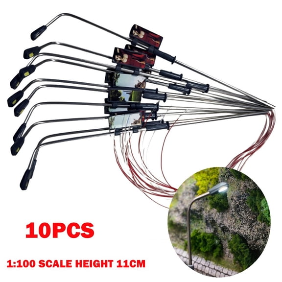 10Pc 1/100 Model Railway Light 3V LED Street Light For HO N Scale Train Scene US