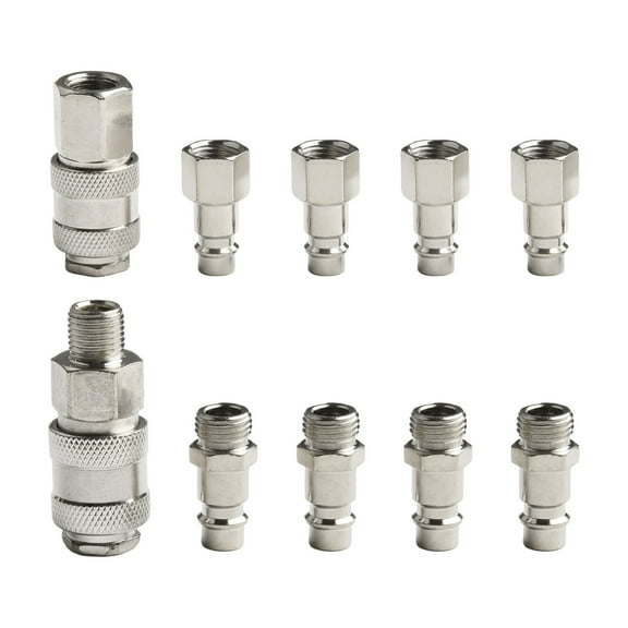 10Pc 1/4In Pneumatic Fittings Air Hose Couplings Self Locking Air Line Connector